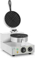 table de cuisson Royal Catering – plaque de cuisson | 43x25x56 cm, 1.300 W – Noir/Argent | Gaufrier Machine à Gaufres Rond RCWM-1300-R (