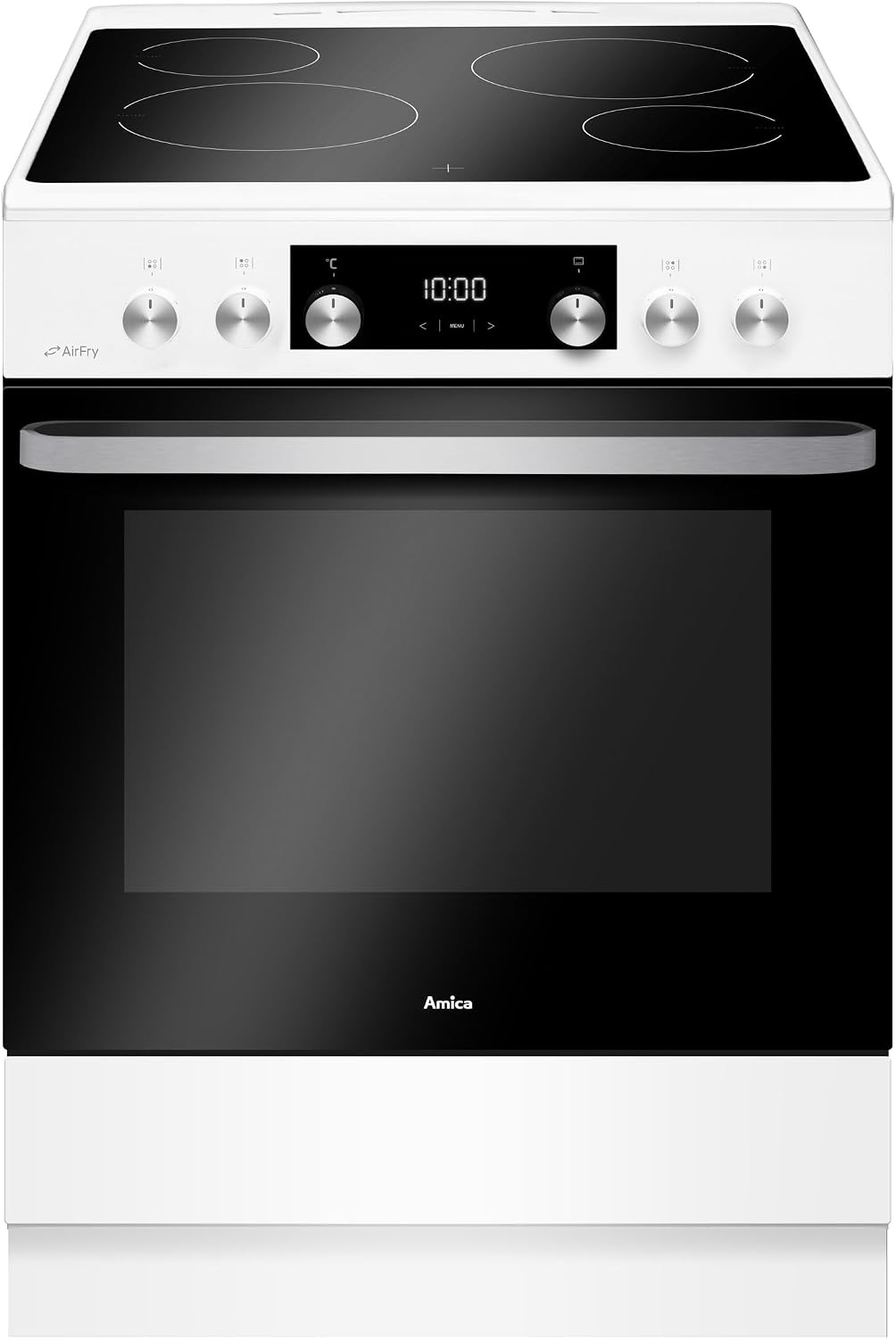 Tables de cuisson Amica | 77l, Blanc/Noir – Cuisinière Vitrocéramique 4 Feux Blanc - ACV7005RB