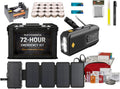 Kits de survie Rationbox – Noir/Rouge/Gris | Kit de Survie d'Urgence 72 Heures, Radio Solaire – Batterie Externe