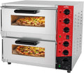 crosson four à pizza, 400x400 mm – Argent/Rouge/Noir | température supérieure et inférieure indépendante jusqu'à 350°C