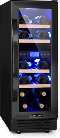 KLARSTEIN réfrigérateur, frigo – 53 l | Noir, à vin 2 zones – petite armoire à vin encastrée | porte en verre, intérieur/extérieur