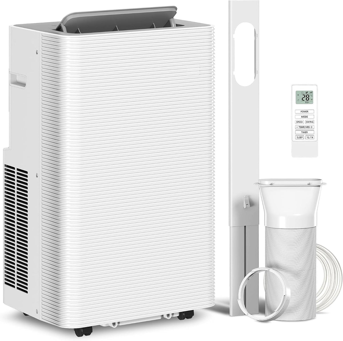 climatiseur portable HOMCOM | 12000 BTU, 35 m – Blanc | Climatiseur mobile, refroidissement – déshumidificateur