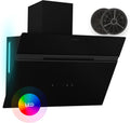 hotte aspirante Klarstein – 60 cm | 600 m, 52 dB – Noir | Alina - hotte murale, éclairage LED 9 couleurs – classe énergétique A